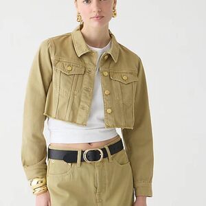 J Crew Limited-edition cropped classic denim‎ jacket Womens XS Green